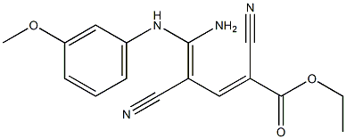 5-Amino-2,4-dicyano-5-(3-methoxyanilino)-2,4-pentadienoic acid ethyl ester,,结构式