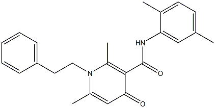 N-(2,5-Dimethylphenyl)-1-phenethyl-2,6-dimethyl-4-oxo-1,4-dihydro-3-pyridinecarboxamide Structure