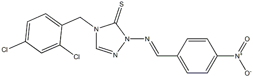 1-(p-Nitrobenzylideneamino)-4-(2,4-dichlorobenzyl)-1H-1,2,4-triazole-5(4H)-thione,,结构式