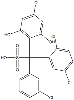 (3-Chlorophenyl)(2,5-dichlorophenyl)(4-chloro-2,6-dihydroxyphenyl)methanesulfonic acid,,结构式