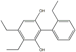 4,5-ジエチル-2-(2-エチルフェニル)ベンゼン-1,3-ジオール 化学構造式
