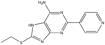 2-(4-Pyridinyl)-8-(ethylthio)adenine,,结构式