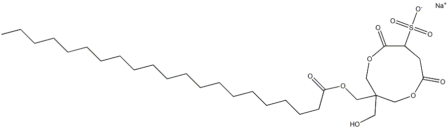 1-(1-Oxohenicosyloxymethyl)-1-(hydroxymethyl)-4,7-dioxo-3,8-dioxacyclononane-6-sulfonic acid sodium salt 结构式