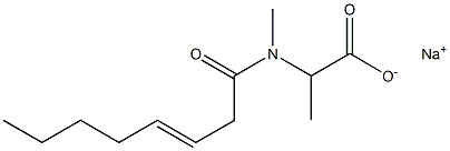 2-[N-Methyl-N-(3-octenoyl)amino]propionic acid sodium salt Structure