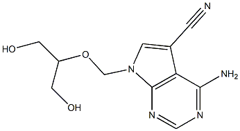 4-アミノ-7-(2-ヒドロキシ-1-ヒドロキシメチルエトキシメチル)-7H-ピロロ[2,3-d]ピリミジン-5-カルボニトリル 化学構造式