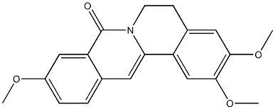 2,3,10-Trimethoxy-5,6-dihydro-8H-dibenzo[a,g]quinolizine-8-one Struktur