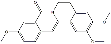 5,6-ジヒドロ-2,3,10-トリメトキシ-8H-ジベンゾ[a,g]キノリジン-8-オン 化学構造式