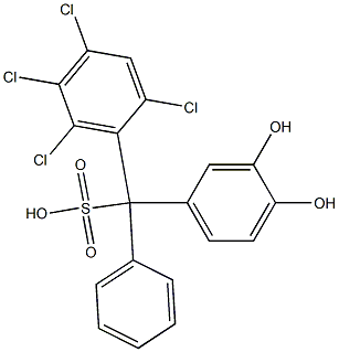 (2,4,5,6-Tetrachlorophenyl)(3,4-dihydroxyphenyl)phenylmethanesulfonic acid Structure