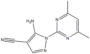 1-(4,6-Dimethylpyrimidin-2-yl)-5-amino-1H-pyrazole-4-carbonitrile,,结构式