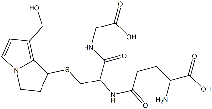 2-Amino-4-[[[2-[[[2,3-dihydro-7-(hydroxymethyl)-1H-pyrrolizin]-1-yl]thio]-1-[[(carboxymethyl)amino]carbonyl]ethyl]amino]carbonyl]butanoic acid Structure