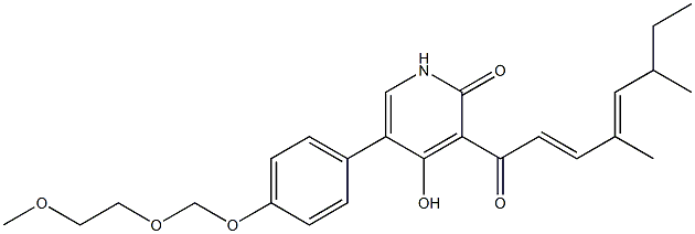 4-Hydroxy-5-[4-(2-methoxyethoxymethoxy)phenyl]-3-[(2E,4E)-4,6-dimethyl-1-oxo-2,4-octadienyl]pyridin-2(1H)-one,,结构式
