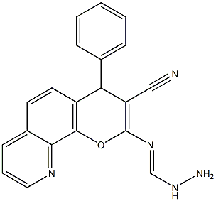 4-Phenyl-2-[(hydrazinomethylene)amino]-4H-pyrano[3,2-h]quinoline-3-carbonitrile Structure