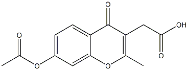 2-(7-Acetoxy-2-methyl-4-oxo-4H-1-benzopyran-3-yl)acetic acid,,结构式
