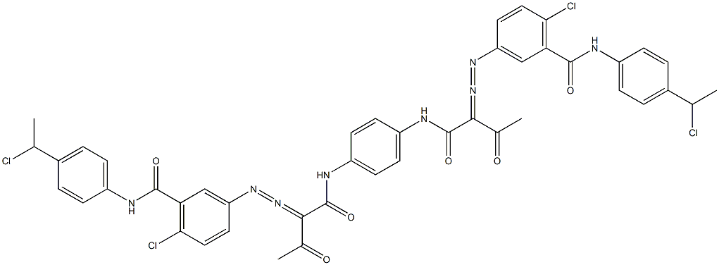 3,3'-[1,4-Phenylenebis[iminocarbonyl(acetylmethylene)azo]]bis[N-[4-(1-chloroethyl)phenyl]-6-chlorobenzamide] Struktur