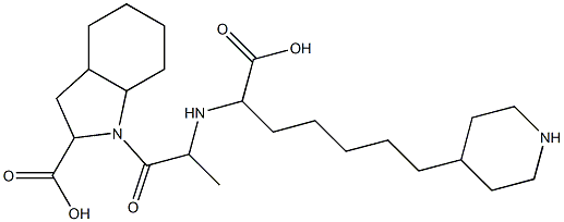1-[2-[6-(Piperidin-4-yl)-1-carboxyhexylamino]propionyl]-octahydro-1H-indole-2-carboxylic acid Struktur