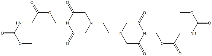 4,4'-Ethylenebis(2,6-dioxopiperazine-1-methanol)bis[(methoxycarbonylamino)acetate] Structure