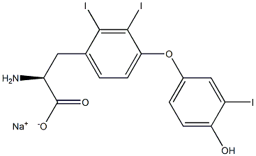 (S)-2-Amino-3-[4-(4-hydroxy-3-iodophenoxy)-2,3-diiodophenyl]propanoic acid sodium salt Struktur