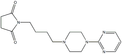 1-[4-[4-(2-ピリミジニル)ピペラジノ]ブチル]ピロリジン-2,5-ジオン 化学構造式