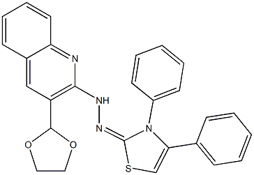 2-[2-[3-(1,3-Dioxolane-2-yl)quinoline-2-yl]hydrazono]-3-phenyl-2,3-dihydro-4-phenylthiazole|