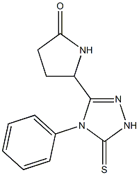 4-フェニル-5-(5-オキソピロリジン-2-イル)-2H-1,2,4-トリアゾール-3(4H)-チオン 化学構造式