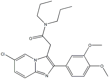 6-Chloro-2-(3,4-dimethoxyphenyl)-N,N-dipropylimidazo[1,2-a]pyridine-3-acetamide,,结构式