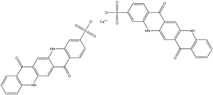 ビス[5,7,12,14-テトラヒドロ-7,14-ジオキソキノ[2,3-b]アクリジン-3-スルホン酸]カルシウム 化学構造式