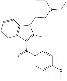 1-[2-Diethylaminoethyl]-3-(4-methoxybenzoyl)-2-methyl-1H-indole Struktur