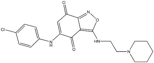 3-[2-(1-Piperidinyl)ethylamino]-5-(4-chlorophenylamino)-2,1-benzisoxazole-4,7-dione 结构式