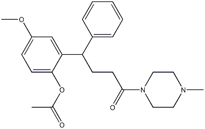 1-[4-(2-Acetyloxy-5-methoxyphenyl)-4-phenylbutyryl]-4-methylpiperazine 结构式