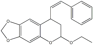 2-Ethoxy-3,4-dihydro-4-[(Z)-2-phenylethenyl]-6,7-methylenedioxy-2H-1-benzopyran,,结构式