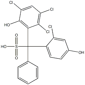 (2-Chloro-4-hydroxyphenyl)(2,3,5-trichloro-6-hydroxyphenyl)phenylmethanesulfonic acid Structure