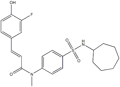  N-[4-(Cycloheptylsulfamoyl)phenyl]-N-methyl-3-fluoro-4-hydroxy-trans-cinnamamide