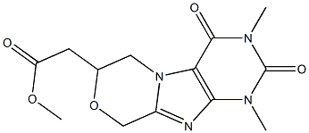 [(1,2,3,4,6,7-Hexahydro-1,3-dimethyl-2,4-dioxo-9H-[1,4]oxazino[3,4-f]purin)-7-yl]acetic acid methyl ester,,结构式