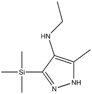 5-メチル-4-(エチルアミノ)-3-(トリメチルシリル)-1H-ピラゾール 化学構造式