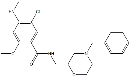 N-(4-Benzylmorpholin-2-ylmethyl)-5-chloro-4-(methylamino)-2-methoxybenzamide Struktur