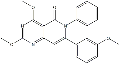 2,4-Dimethoxy-6-phenyl-7-(3-methoxyphenyl)pyrido[4,3-d]pyrimidin-5(6H)-one 结构式