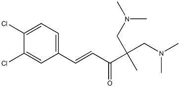 5-(Dimethylamino)-4-[(dimethylamino)methyl]-4-methyl-1-(3,4-dichlorophenyl)-1-penten-3-one,,结构式