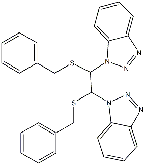 1,2-Bis(benzylthio)-1,2-bis(1H-benzotriazol-1-yl)ethane 结构式