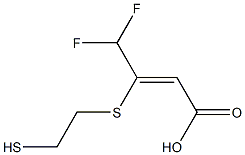 (Z)-3-(2-Mercaptoethylthio)-4,4-difluoro-2-butenoic acid,,结构式