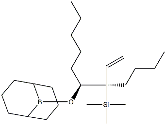 (1S,2R)-1-[(9-ボラビシクロ[3.3.1]ノナン-9-イル)オキシ]-1-ペンチル-2-(トリメチルシリル)-2-エテニルヘキサン 化学構造式