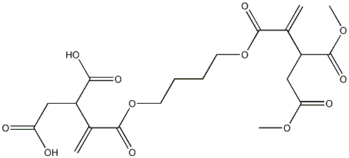 3,3'-[1,4-ブタンジイルビス(オキシカルボニル)]ビス(3-ブテン-1,2-ジカルボン酸ジメチル) 化学構造式