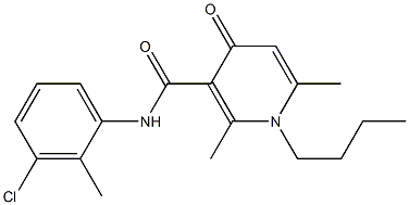 N-(2-Methyl-3-chlorophenyl)-1-butyl-2,6-dimethyl-4-oxo-1,4-dihydro-3-pyridinecarboxamide Struktur