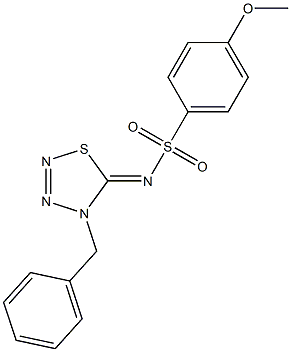 4-Benzyl-5-(4-methoxyphenyl)sulfonylimino-4,5-dihydro-1,2,3,4-thiatriazole Struktur