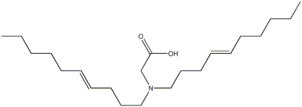 N,N-ジ(4-デセニル)アミノ酢酸 化学構造式