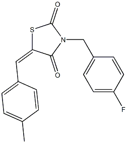 3-(4-Fluorobenzyl)-5-(4-methylbenzylidene)thiazolidine-2,4-dione 结构式