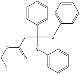 3-(Phenyl)-3,3-bis(phenylthio)propionic acid ethyl ester Structure
