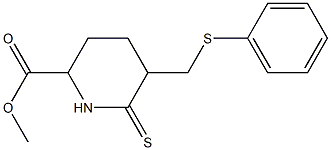 5-Phenylthiomethyl-6-thioxopiperidine-2-carboxylic acid methyl ester,,结构式