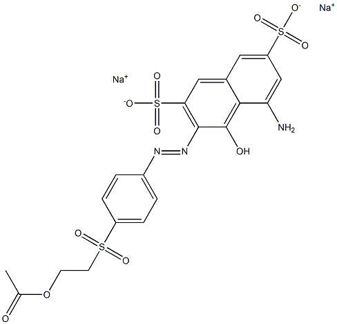 3-[p-(2-Acetoxyethylsulfonyl)phenylazo]-5-amino-4-hydroxy-2,7-naphthalenedisulfonic acid disodium salt Struktur