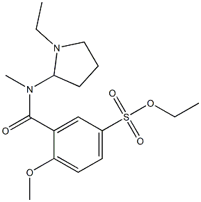 3-[(1-Ethylpyrrolidin-2-yl)methylcarbamoyl]-4-methoxybenzenesulfonic acid ethyl ester 结构式