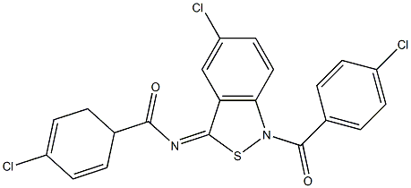 5-Chloro-1-(p-chlorobenzoyl)-3(1H)-(p-chlorobenzoyl)imino-2,1-benzisothiazole Structure